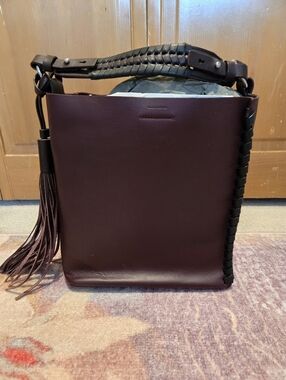 AllSaints Kepi Leather Shoulder Bag - Burgundy / Oxblood